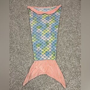 Mermaid Tail Blanket in Pastel Blue and Pink
